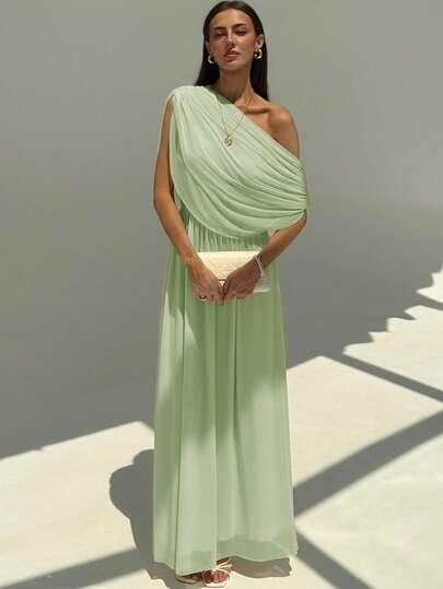 SHEIN ZIELONA MAXI SUKIENKA S06__L