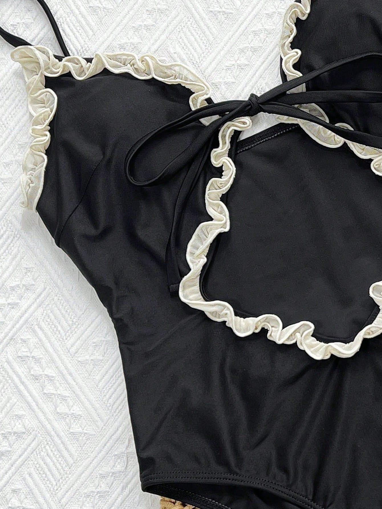 SHEIN JEDNOCZĘSCIOWY KOSTIUM KĄPIELOWY PK01__M