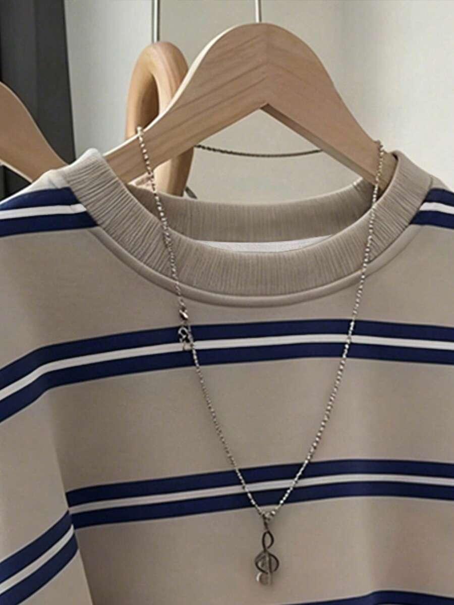 SHEIN BLUZA DŁUGI RĘKAW WZÓR PASKI S06__M