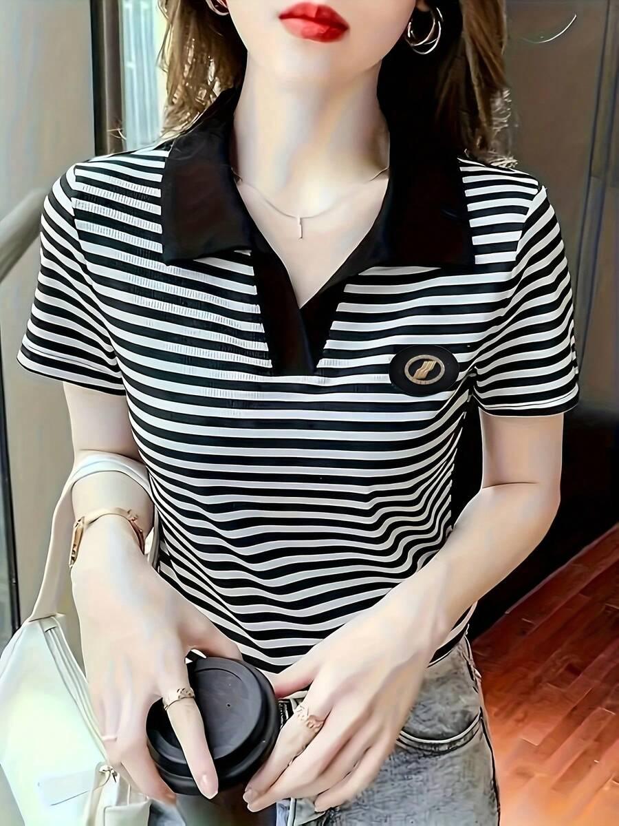 SHEIN KOSZULKA POLO PASKI S06__L