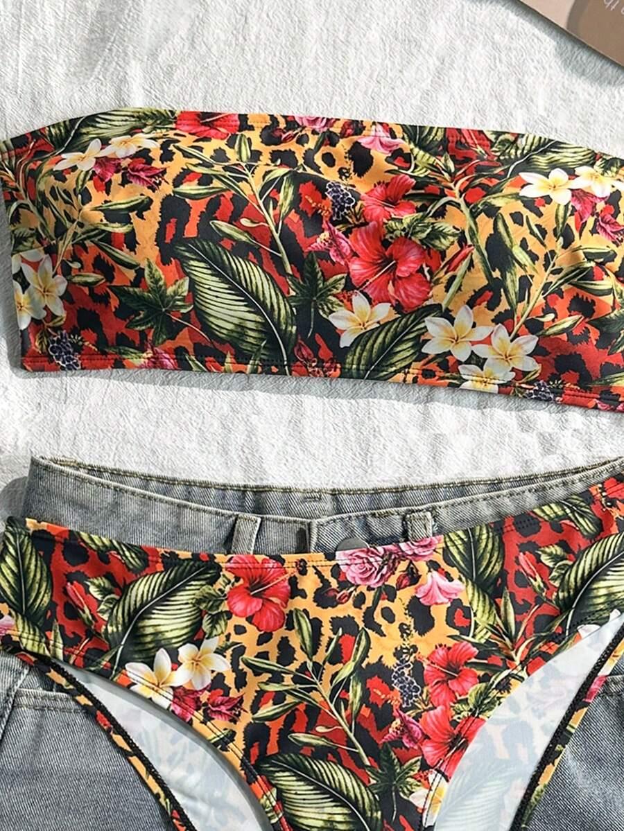 SHEIN DWUCZĘŚCIOWY STRÓJ KĄPIELOWY S09__L
