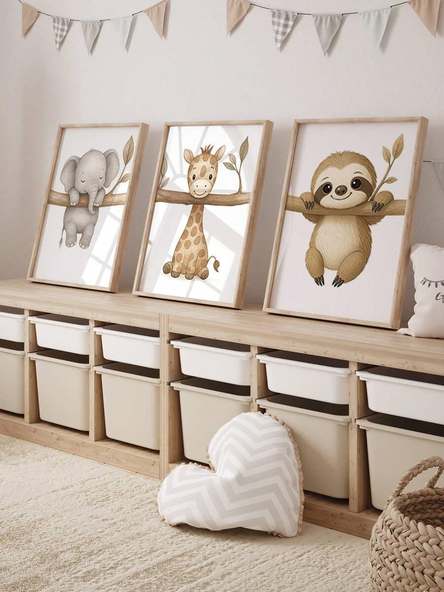SHEIN PLAKAT NA PŁÓTNIE ZWIERZĘTA S07__40X60CM