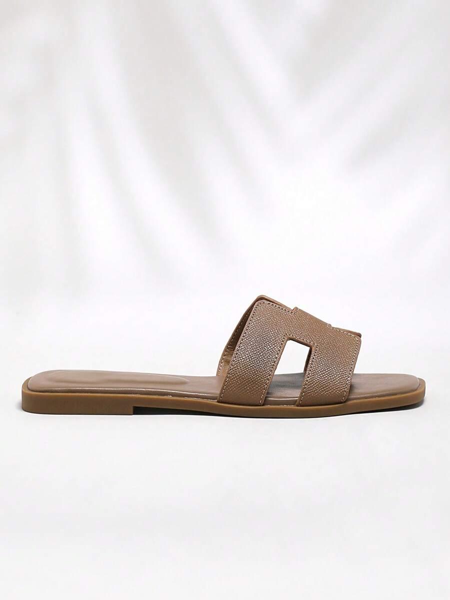 SHEIN BRĄZOWE KLAPKI CASUAL S06__38