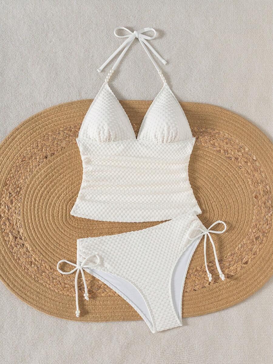 SHEIN BIAŁY DWUCZĘŚCIOWY STRÓJ KĄPIELOWY S09__XL
