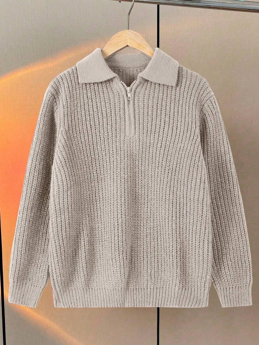 SHEIN BEŻOWY SWETER ZAMEK S06__166