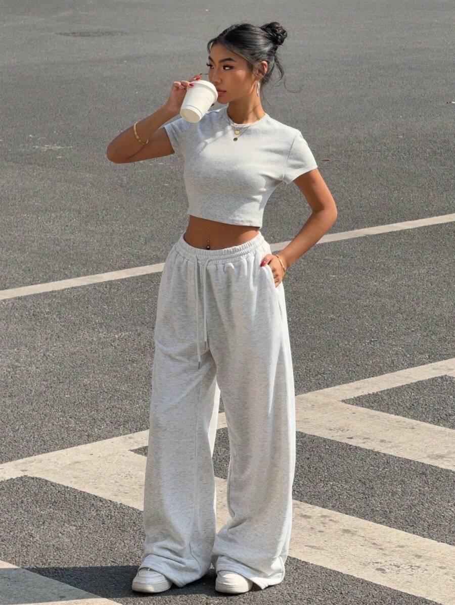 SHEIN SZARY TOP BASIC S06__L