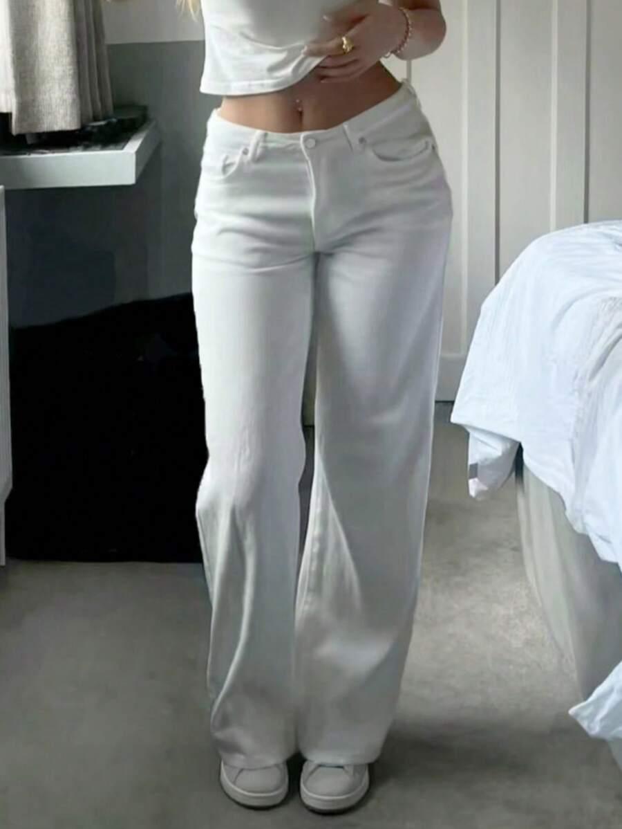 SHEIN BIAŁE SPODNIE JEANS S06__M