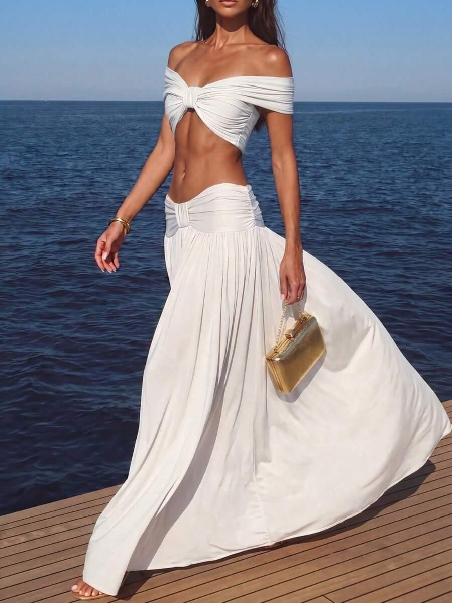 SHEIN KOMPLET SPÓDNICA MAXI TOP S06__S
