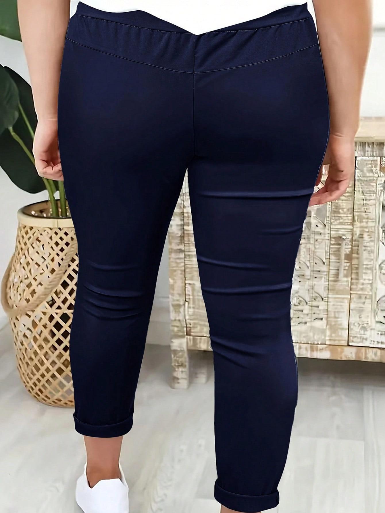 SHEIN GRANATOWE SPODNIE CASUAL S06__46