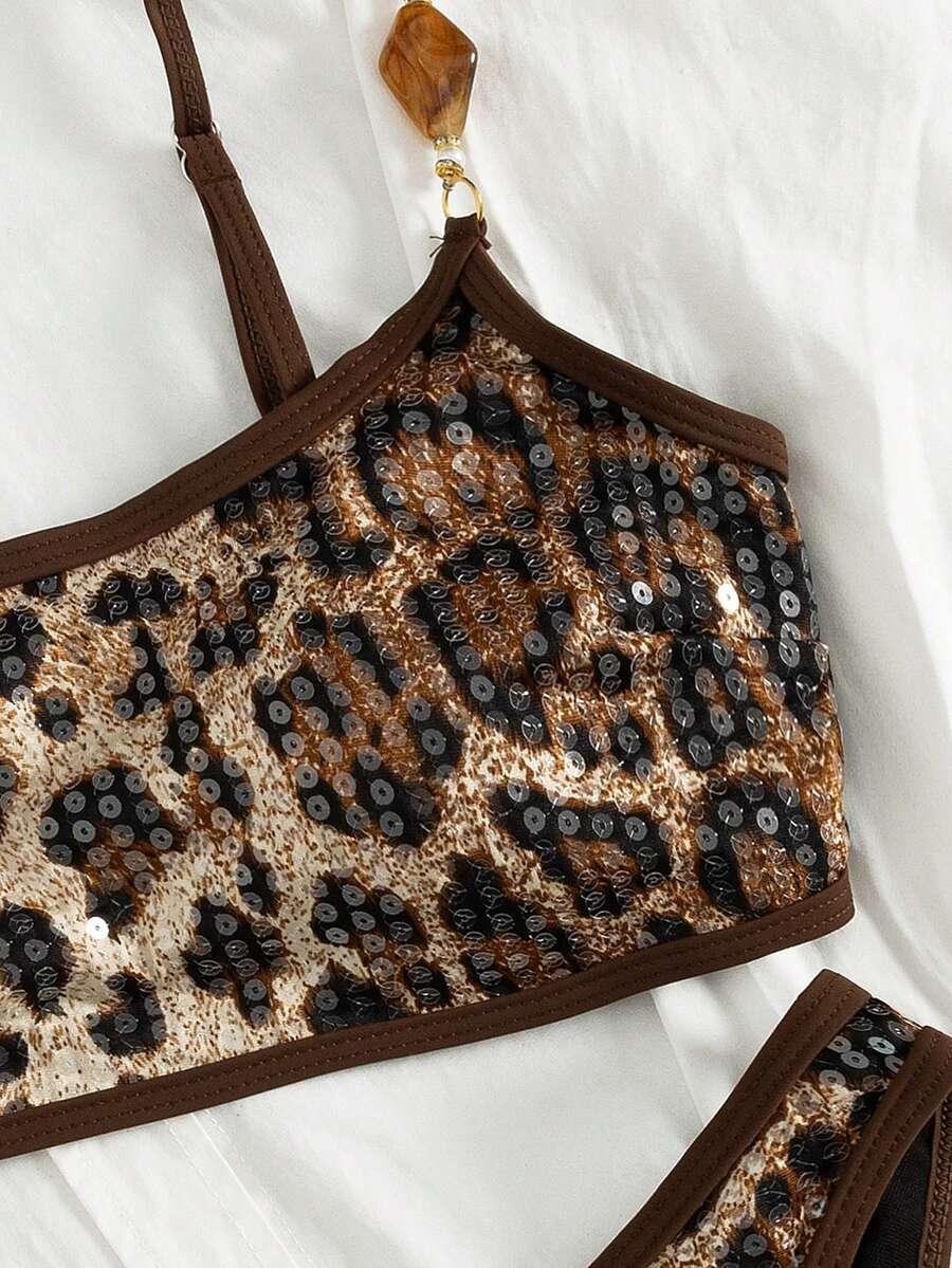 SHEIN DWUCZĘŚCIOWY STRÓJ KĄPIELOWY ANIMAL PRINT S09__XL