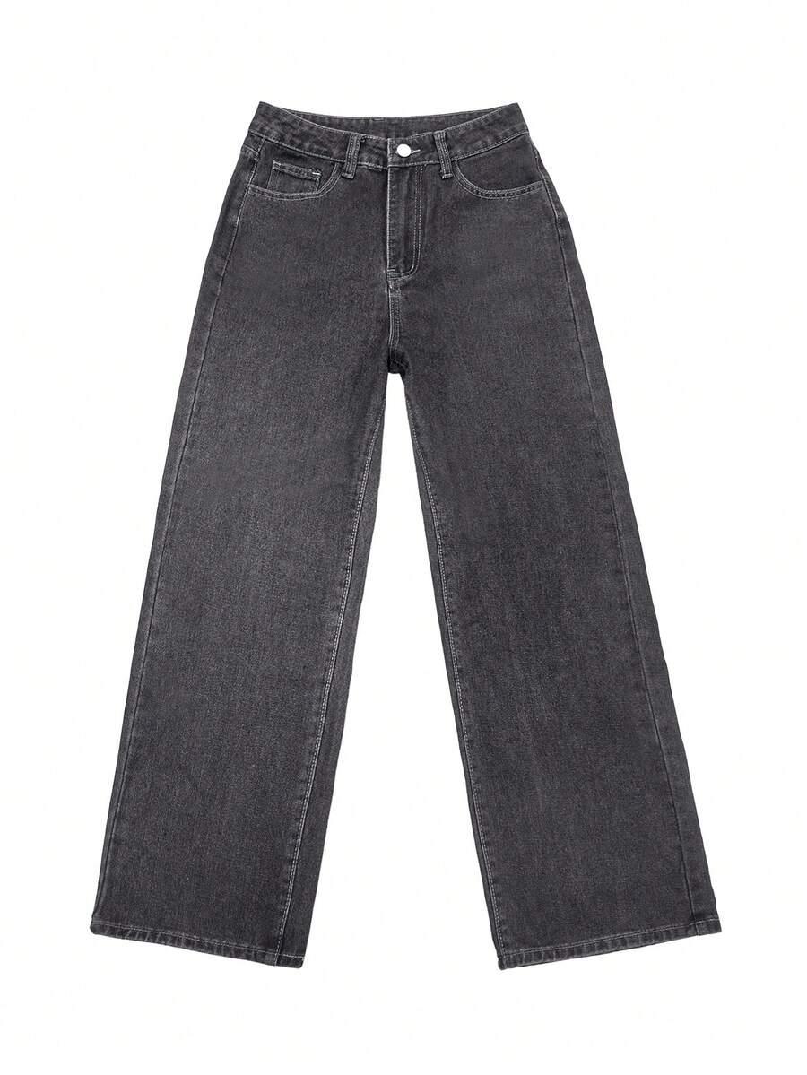 SHEIN JEANSY PROSTA NOGAWKA S06__M
