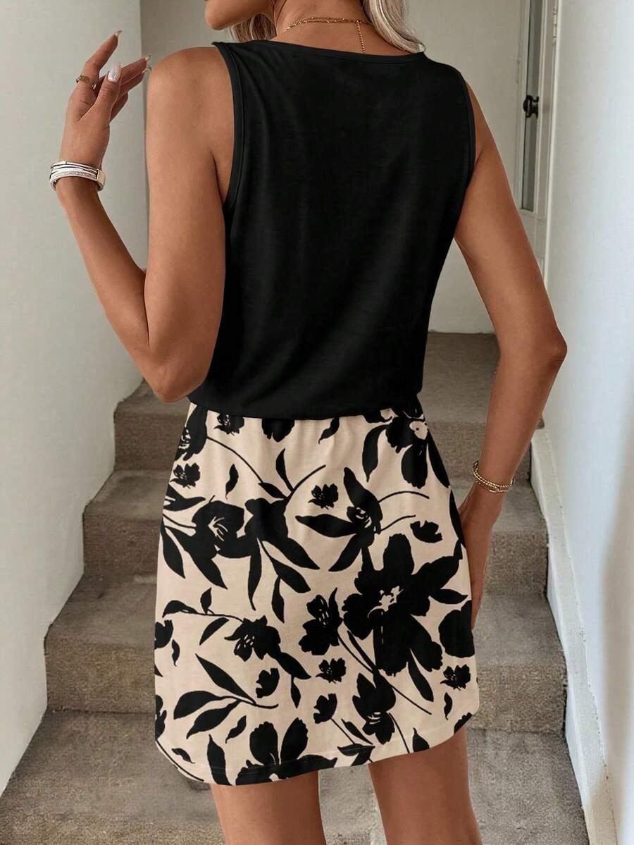 SHEIN MINI SUKIENKA WZÓR KONTRAST PK01__S