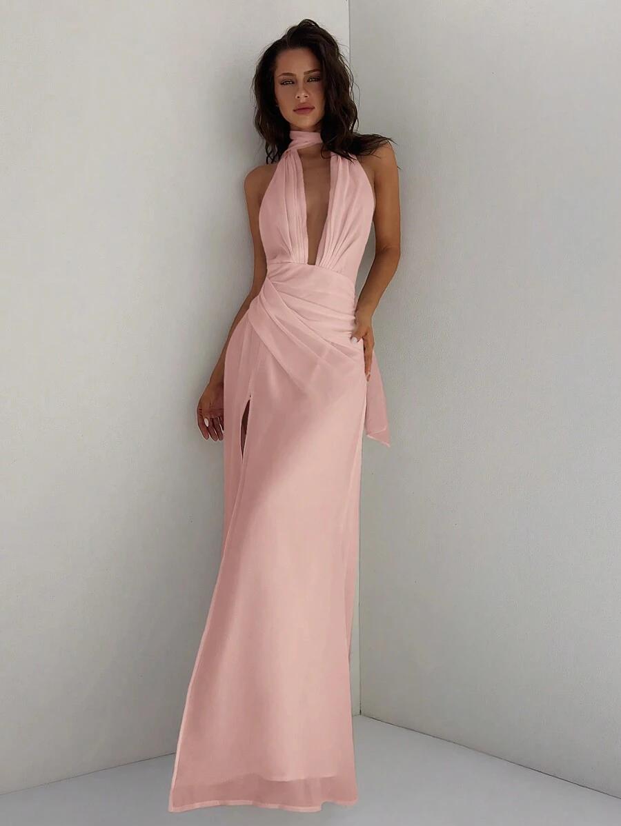 SHEIN RÓŻOWA MAXI SUKIENKA S06__M