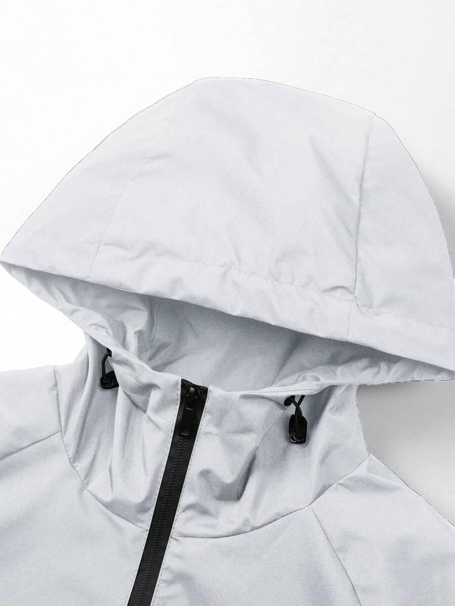 SHEIN SZARA KURTKA KAPTUR ZAMEK W01__L