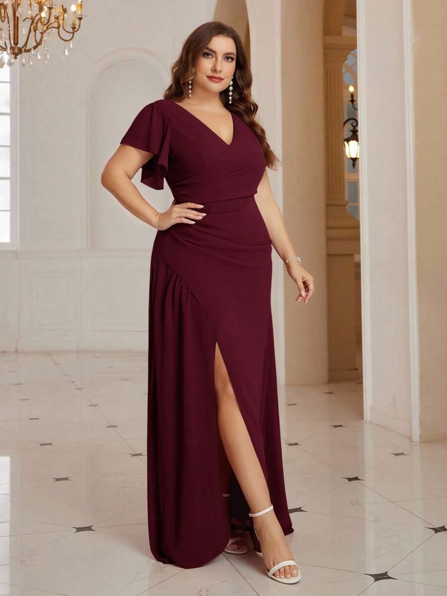 SHEIN SZYFONOWA MAXI SUKIENKA ROZCIĘCIE PK01__52