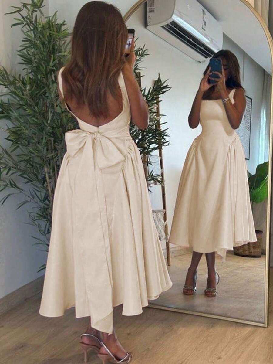SHEIN BEŻOWA ROZKLOSZOWANA SUKIENKA S06__XS
