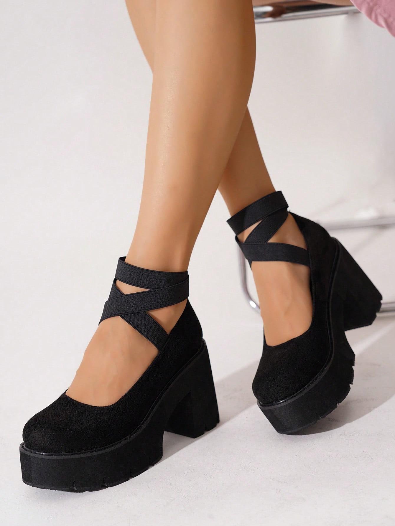 SHEIN CZARNE CZÓŁENKA PLATFORMA S06__38
