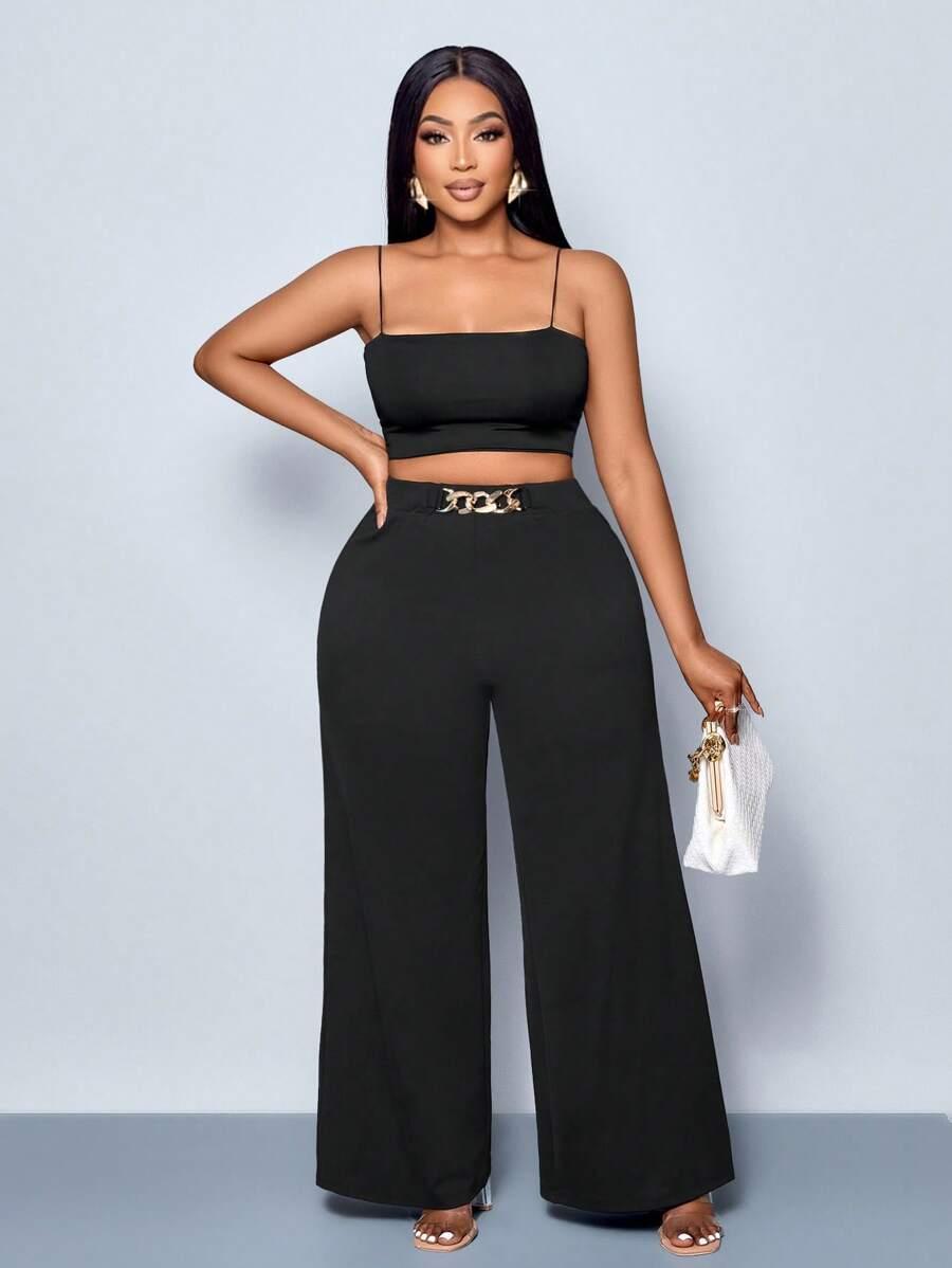 SHEIN CZARNE SPODNIE SZEROKIE NOGAWKI S06__48