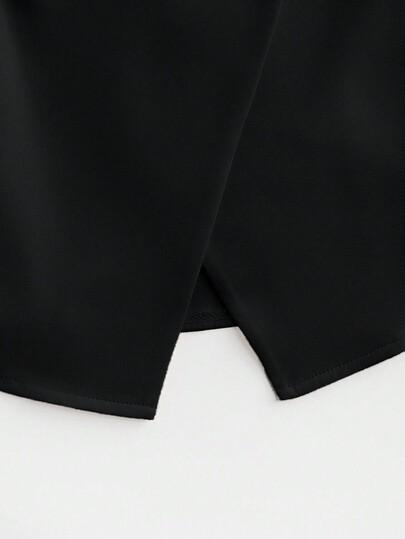 SHEIN CZARNY KOMPLET KAMIZELKA SPODNIE S06__L