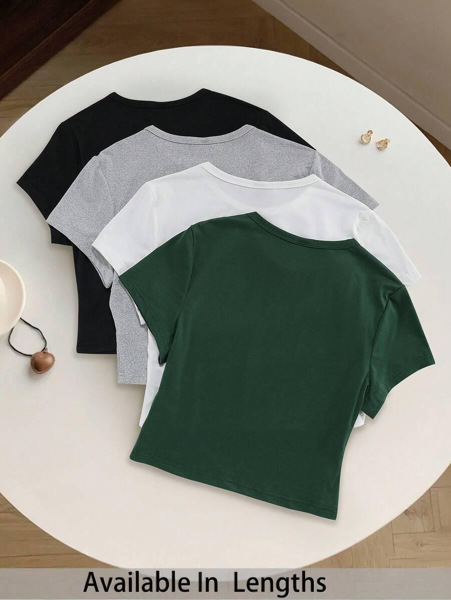 SHEIN TOP Z KRÓTKIM RĘKAWEM 3-PACK S09__50