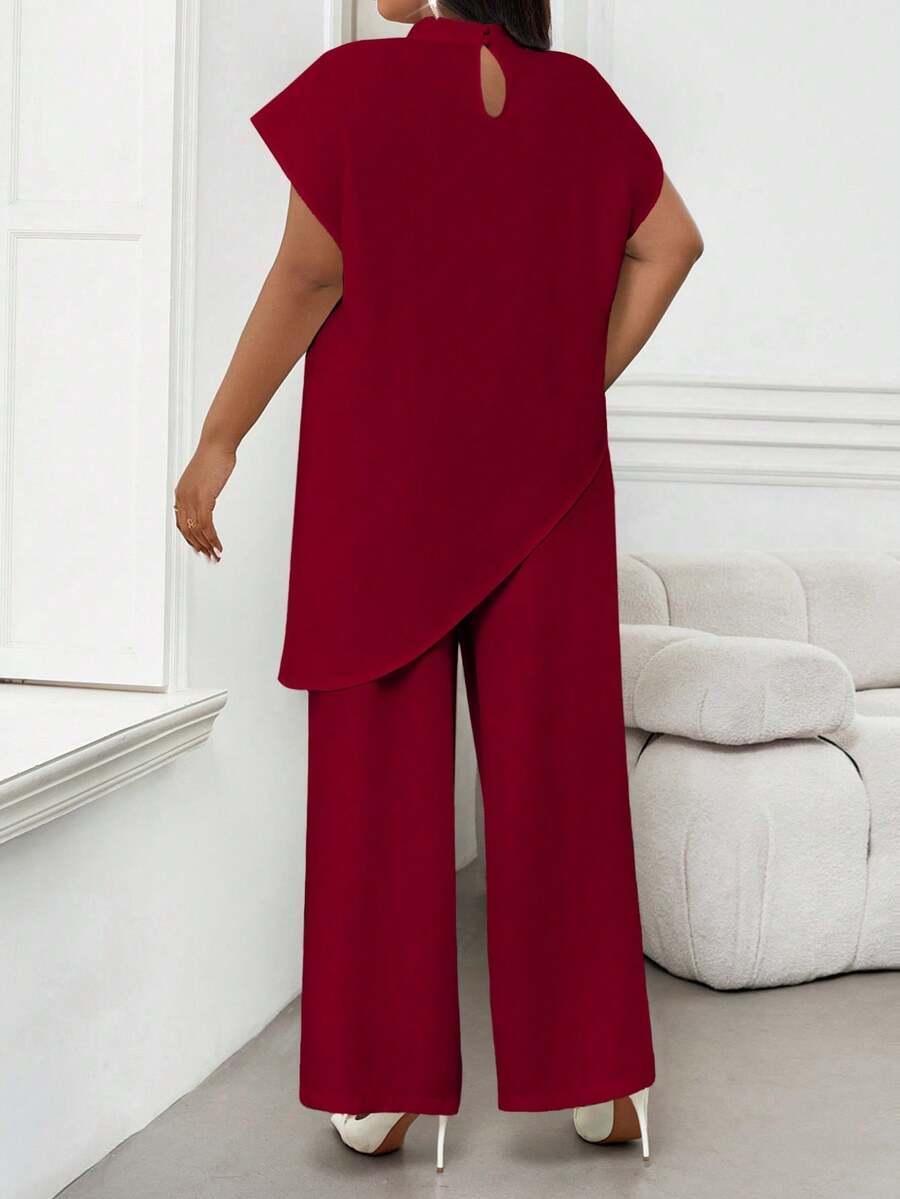 SHEIN CZERWONA ASYMETRYCZNA BLUZKA S06__48