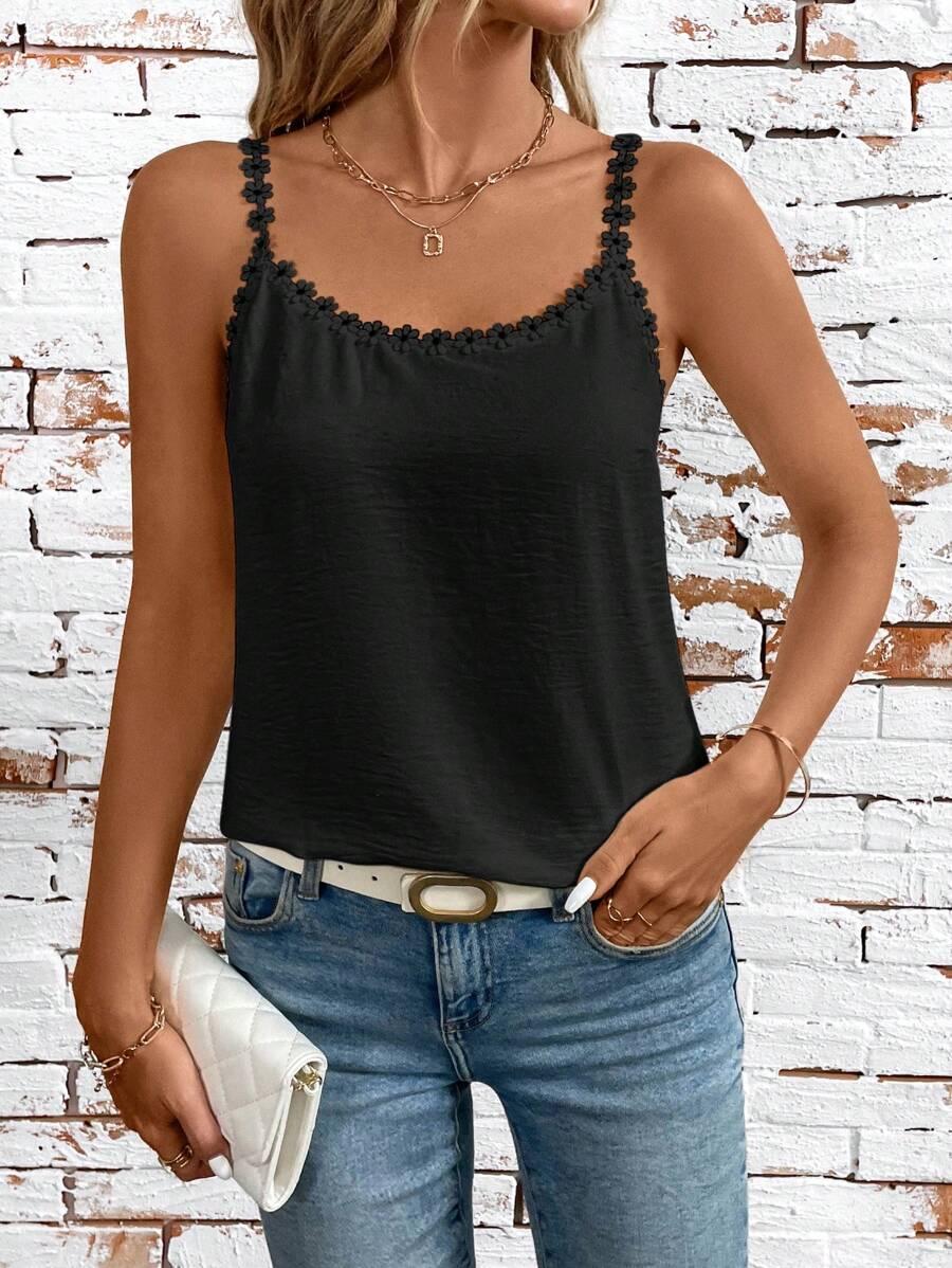 SHEIN CZARNA BLUZKA NA RAMIĄCZKACH S06__M