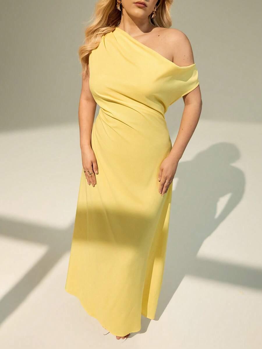 SHEIN ŻÓŁTA MAXI SUKIENKA S06__50