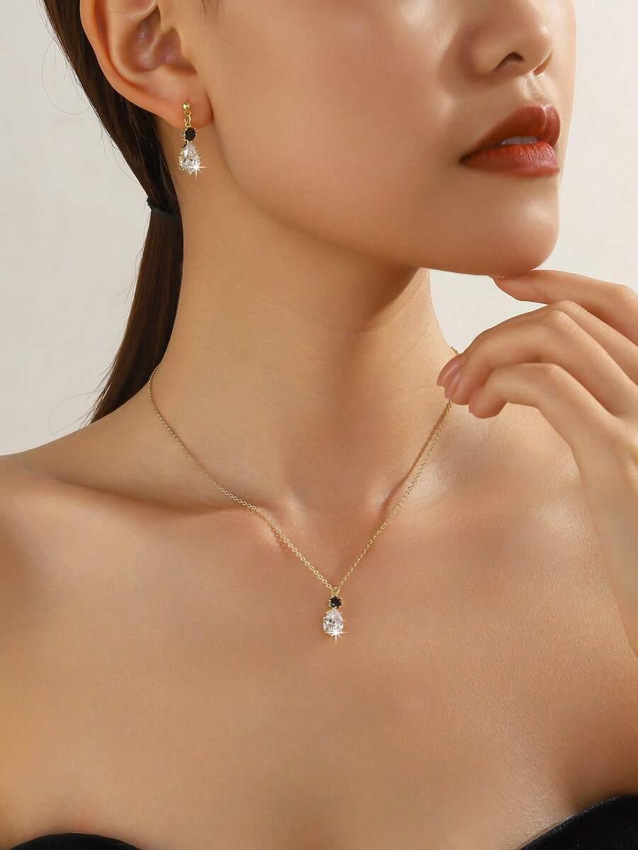 SHEIN KOLCZYKI NASZYJNIK KOMPLET S07