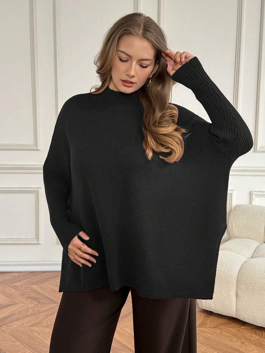 SHEIN CZARNY SWETER STÓJKA S06__48