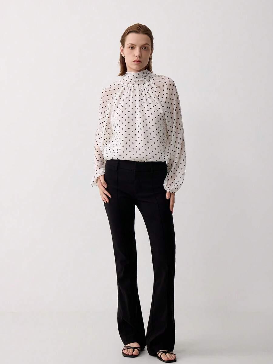 SHEIN KOSZULA DŁUGI RĘKAW GROSZKI S09__L