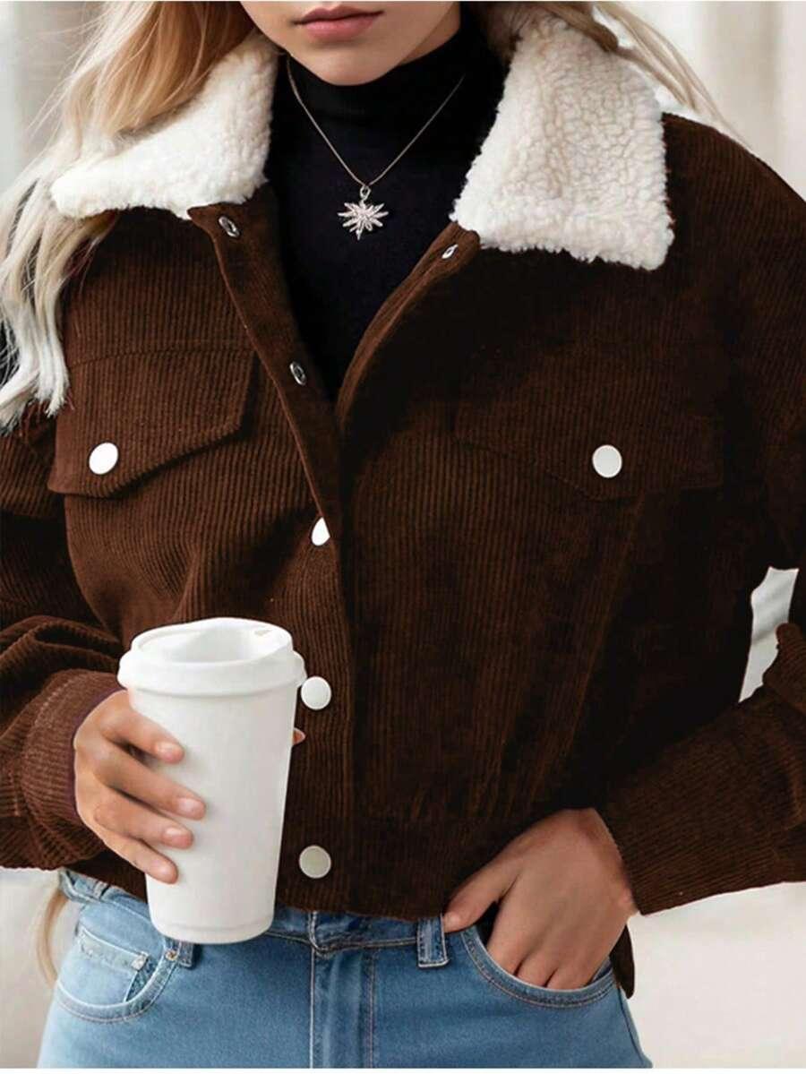 SHEIN BRĄZOWA KURTKA BOMBER W01__S