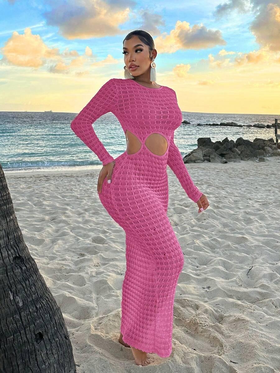 SHEIN RÓŻOWA SUKIENKA PLAŻOWA S06__46