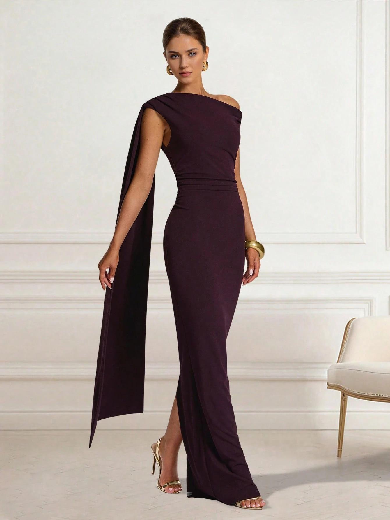 SHEIN FIOLETOWA MAXI SUKIENKA S06__S