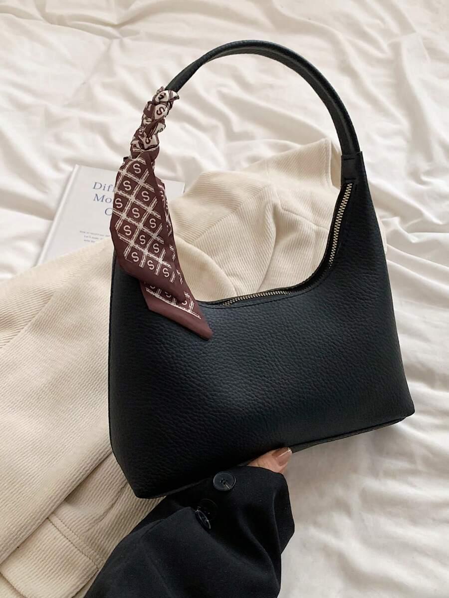 SHEIN CZARNA TOREBKA IMITACJA SKÓRY S07__8X22X26CM