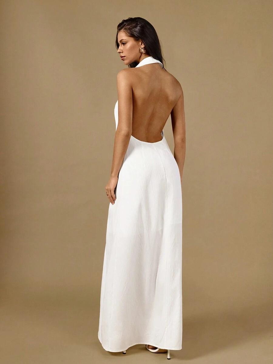 POESELLE BIAŁA SUKIENKA MAXI S06__M