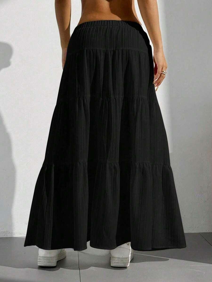 SHEIN CZARNA MAXI SPÓDNICA S06__XS