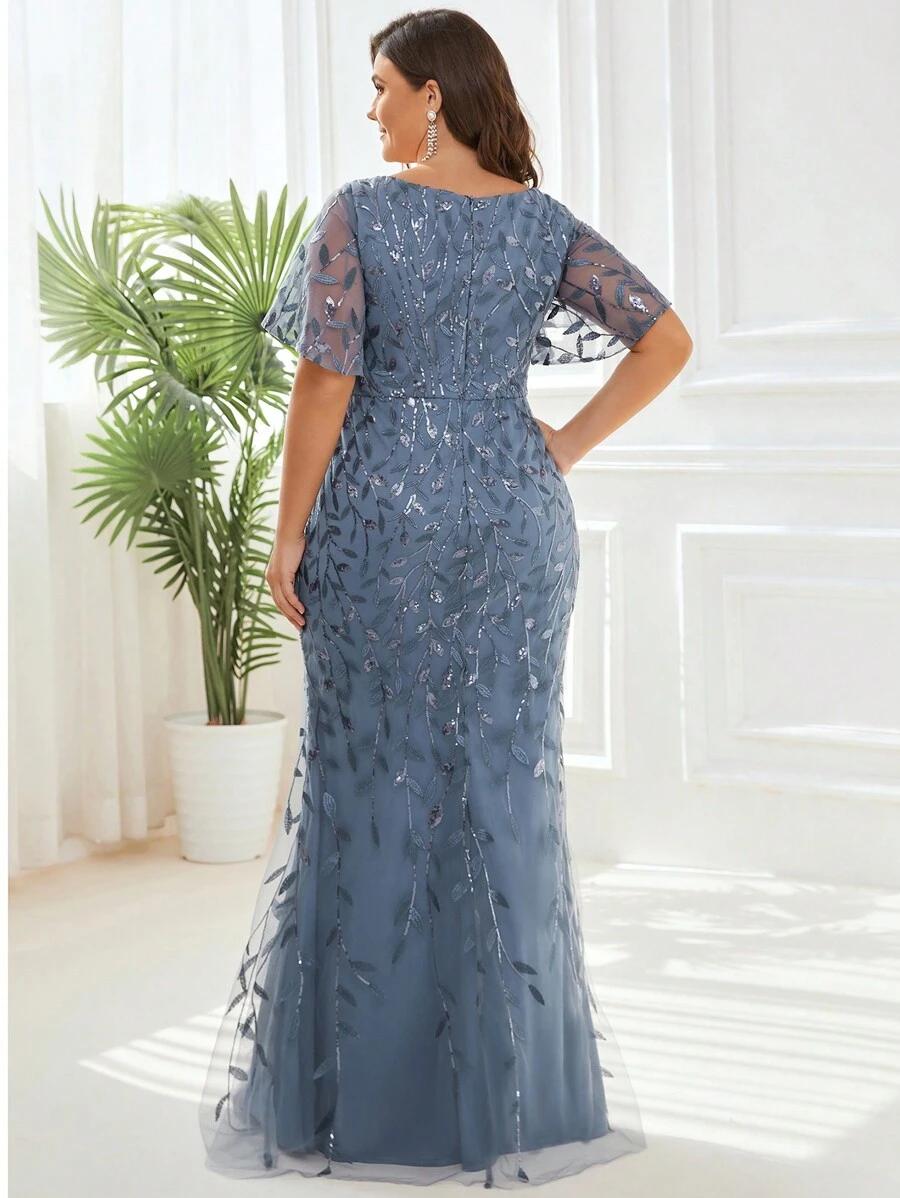 SHEIN NIEBIESKA MAXI SUKIENKA ZDOBIENIE S06__50