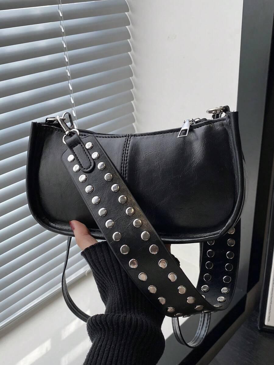 SHEIN CZARNA TOREBKA IMITACJA SKÓRY S07__23X8,5X11,5CM