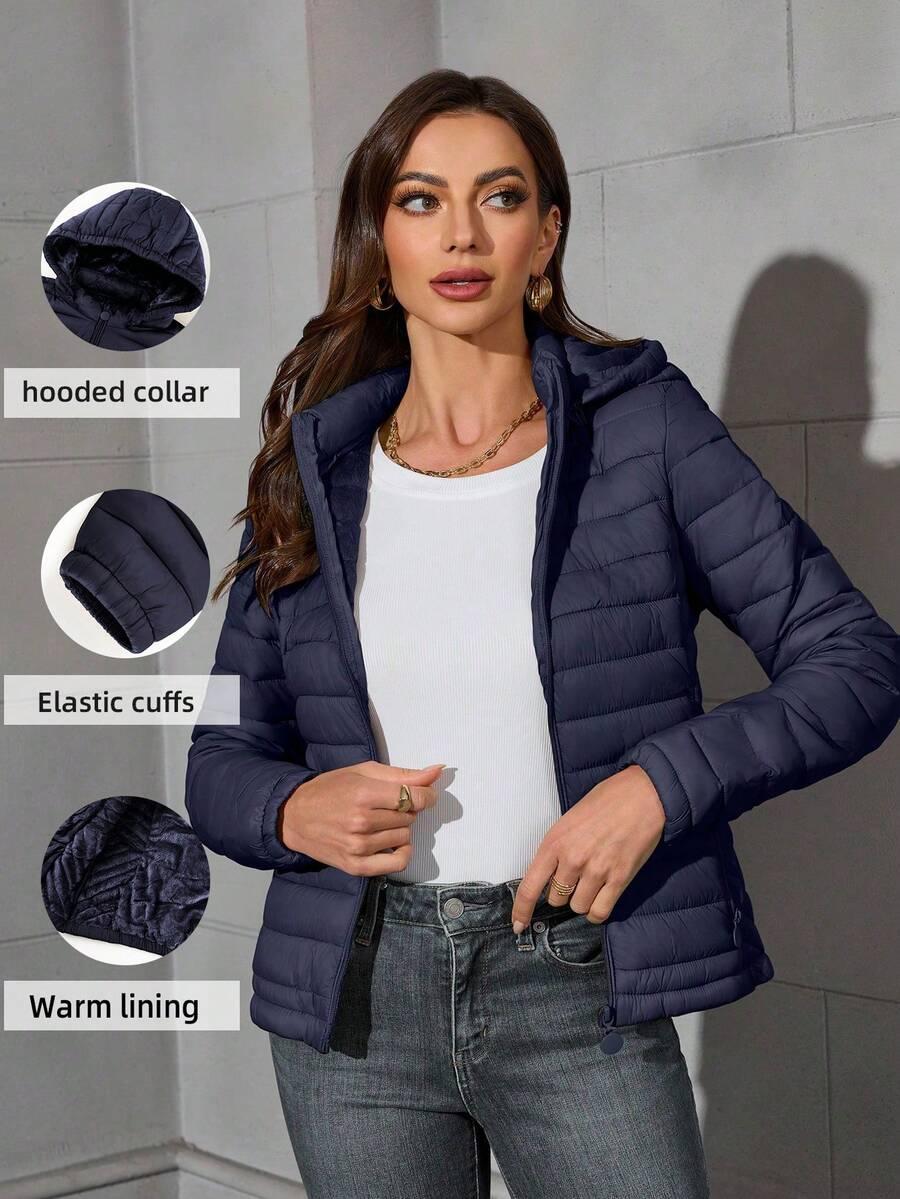 SHEIN GRANATOWA PIKOWANA KURTKA W01__L