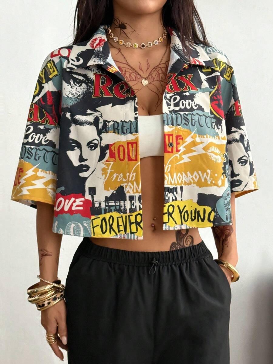 SHEIN KOSZULA KRÓTKI RĘKAW S06__L