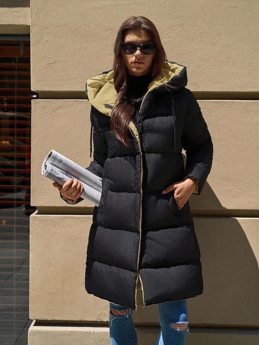 SHEIN CZARNA PIKOWANA KURTKA ZAMEK W01__46