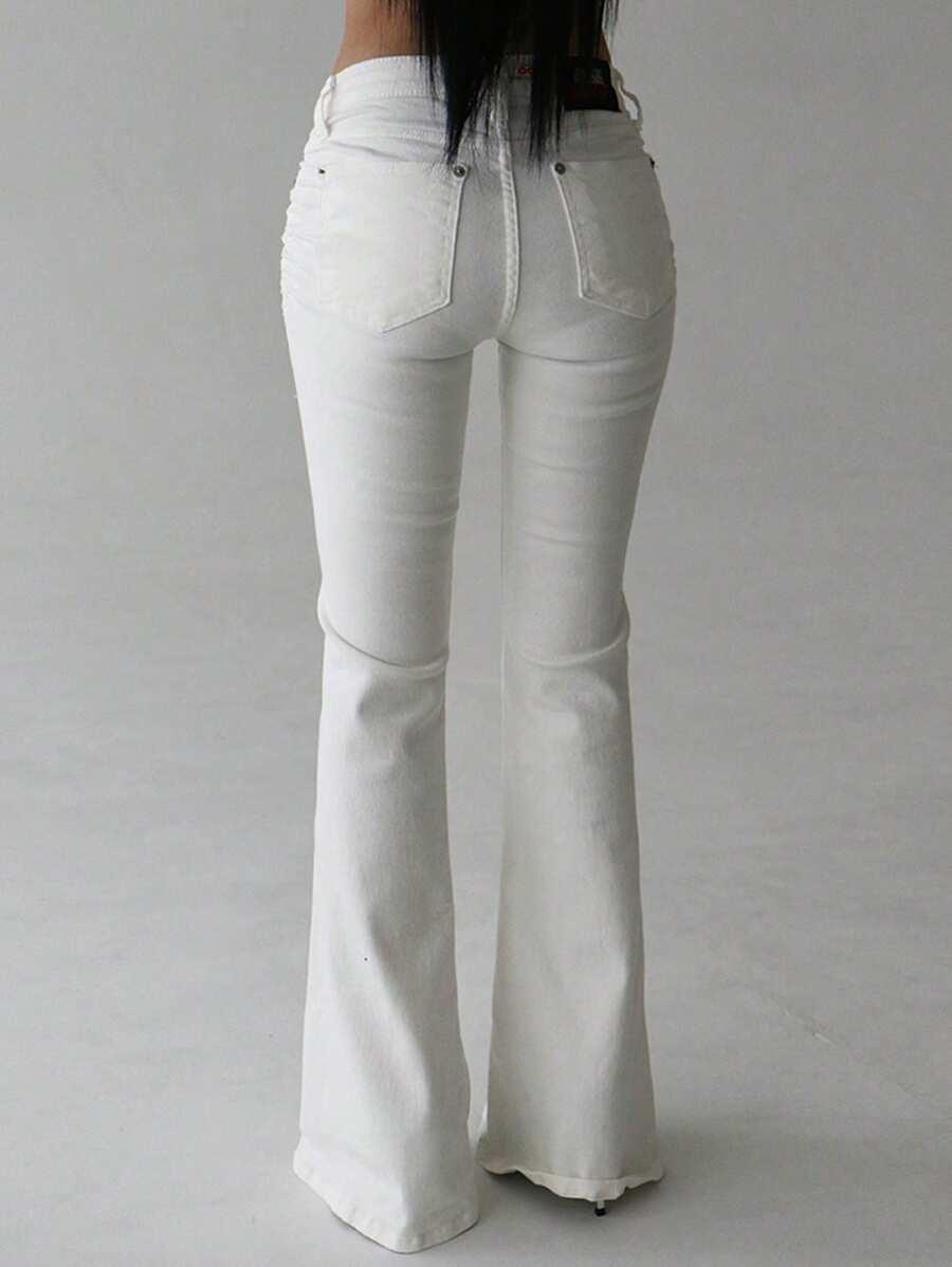 SHEIN BIAŁE SPODNIE JEANS