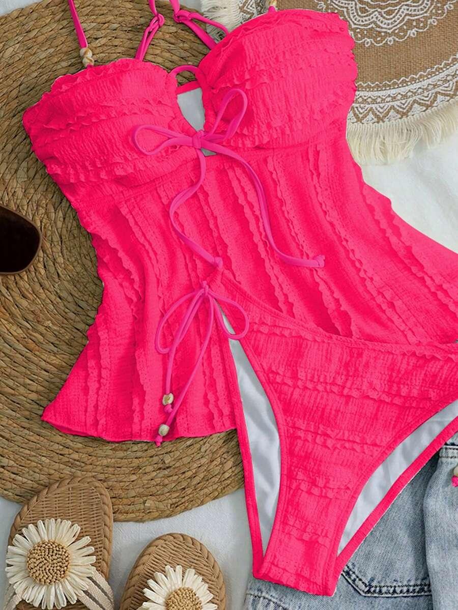 SHEIN DWUCZĘŚCIOWY STRÓJ KĄPIELOWY S09__L