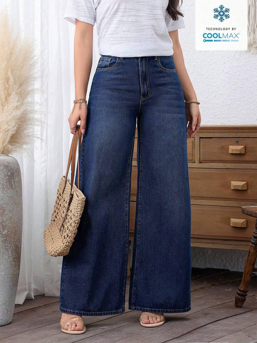 SHEIN GRANATOWE SPODNIE JEANS S06__XXS