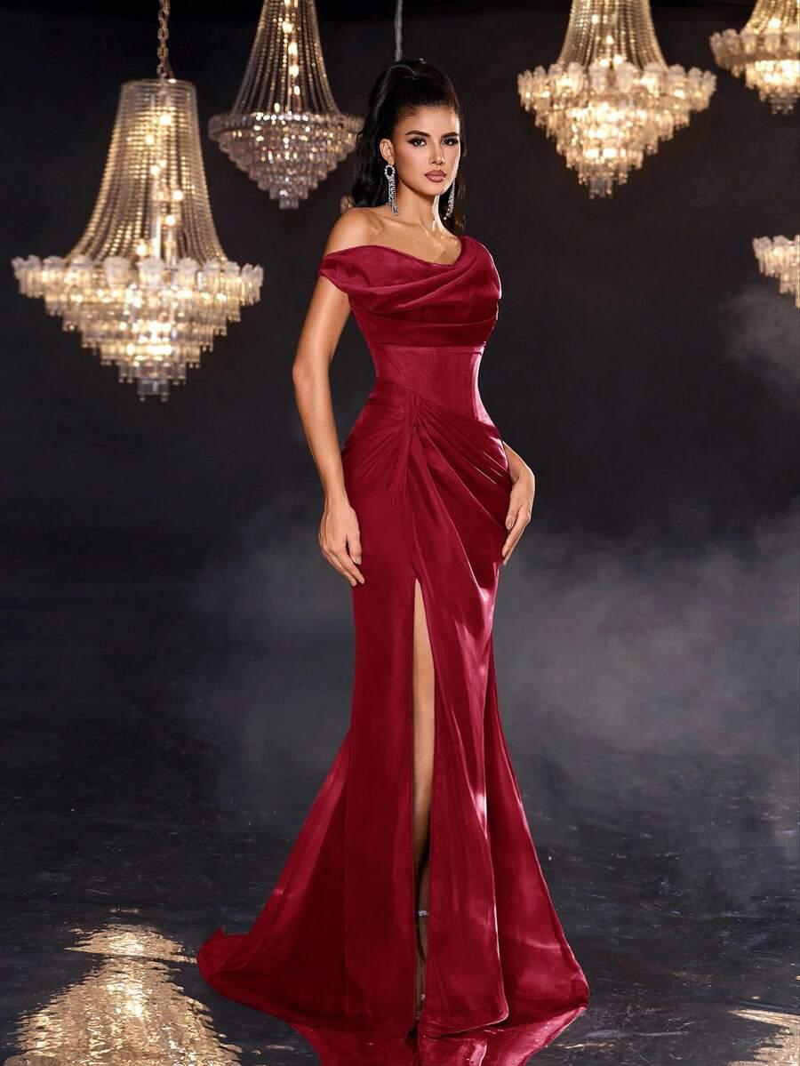 SHEIN CZERWONA MAXI SUKIENKA S06__L