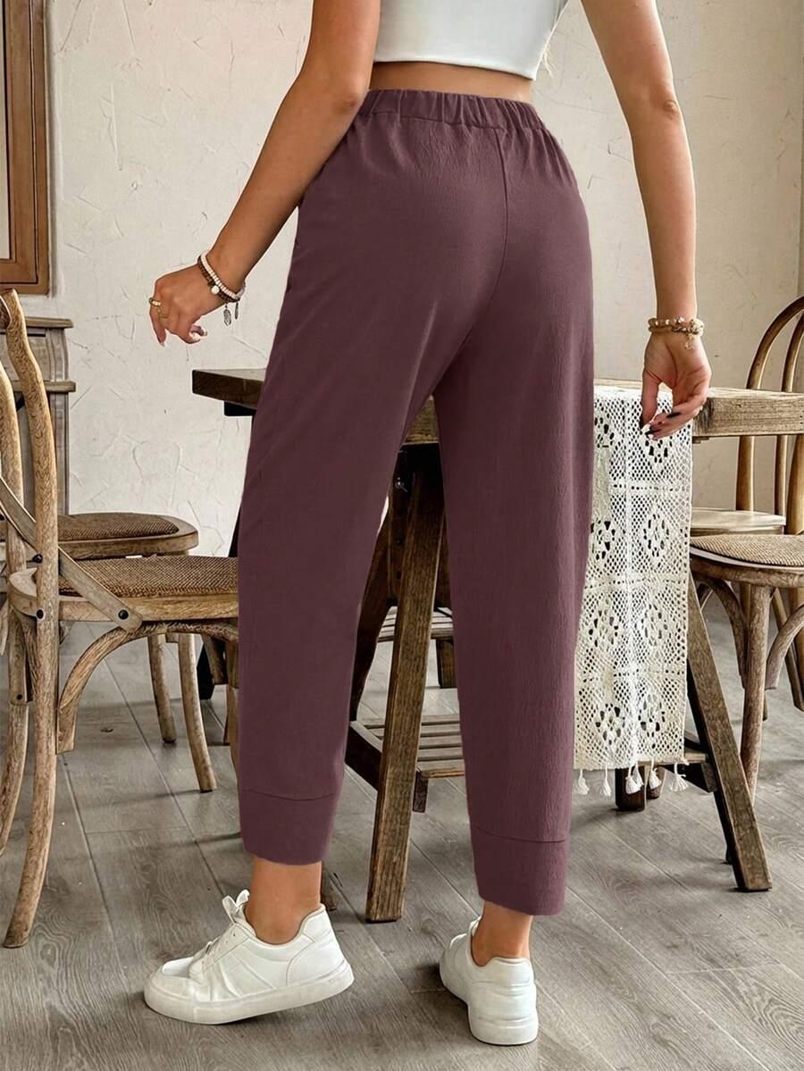 SHEIN FIOLETOWE CIĄŻOWE SPODNIE S06__XL
