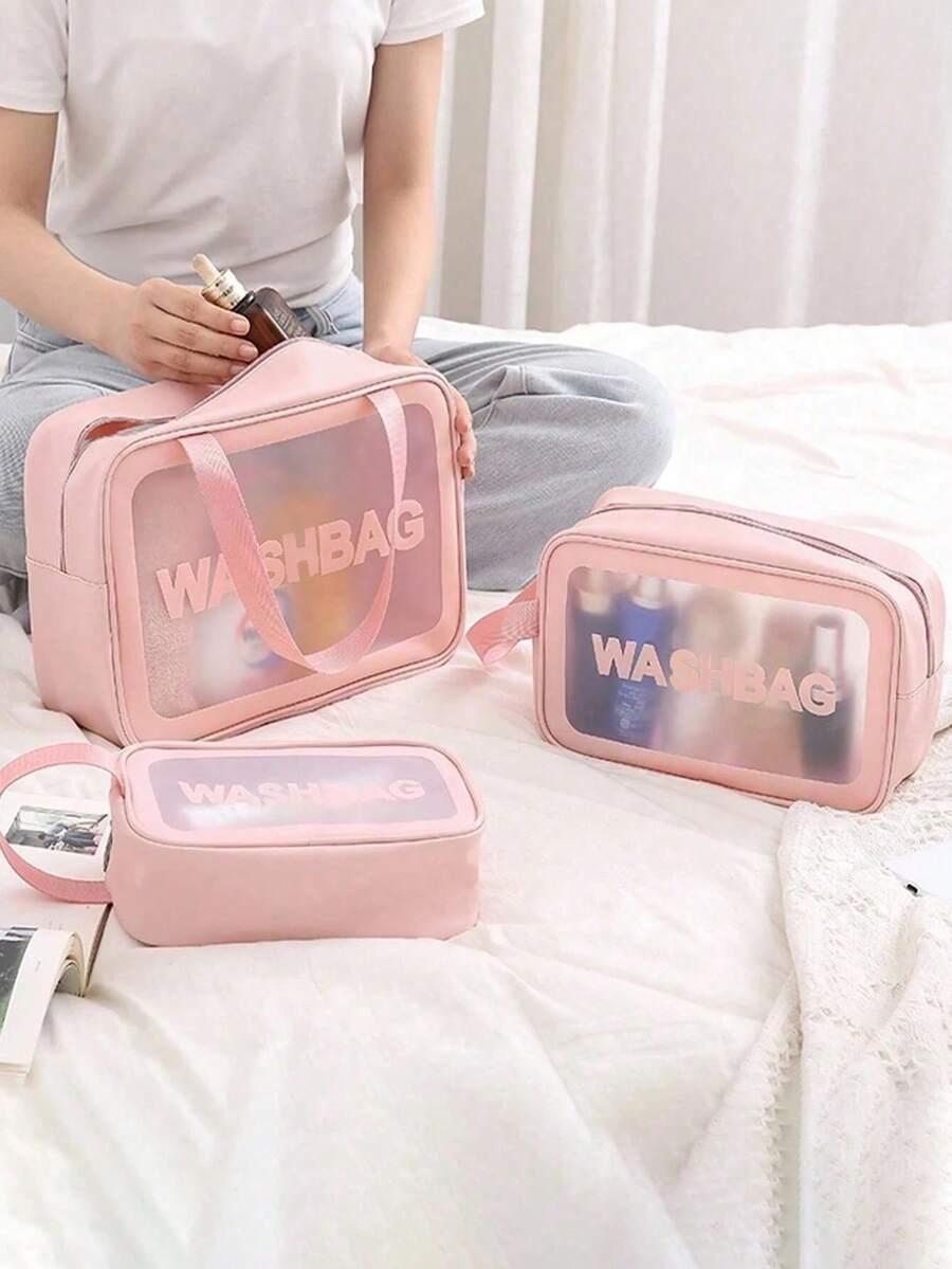 SHEIN RÓŻOWA KOSMETYCZKA ZAMEK S07__30X20