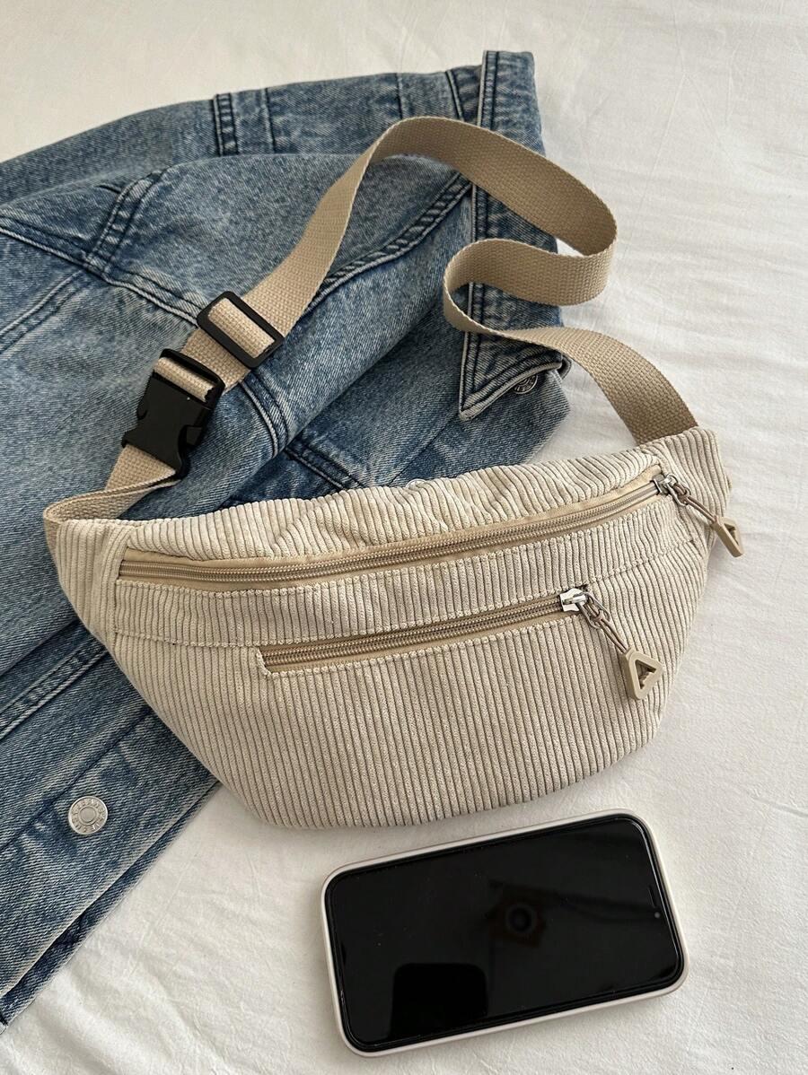 SHEIN BEŻOWA SASZETKA ZAMEK S07__33X16,5