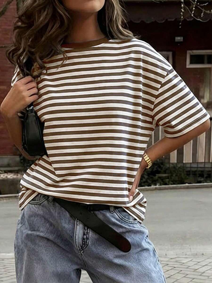 SHEIN T-SHIRT WZÓR PASKI S06__S
