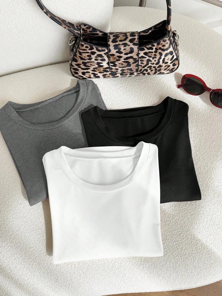 SHEIN BLUZKA KRÓTKI RĘKAW 3-PACK S06__46